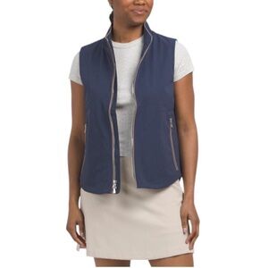 NWT Peter Millar Surge Vest. Navy Blue with tan trim. Size XS. Golf